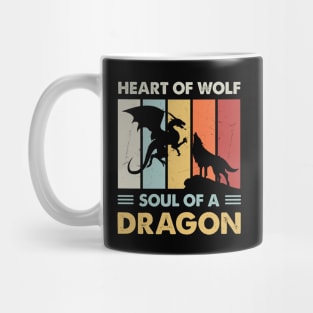 Heart Of Wolf Soul Of A Dragon Mug